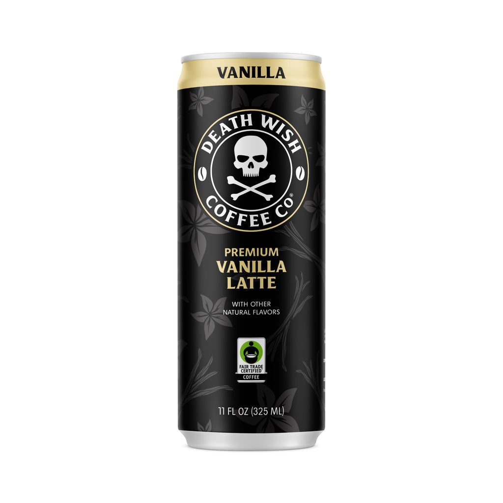 Death Wish Coffee Premium Vanilla Latte, Case of 12, 11 Fluid Ounce Cans