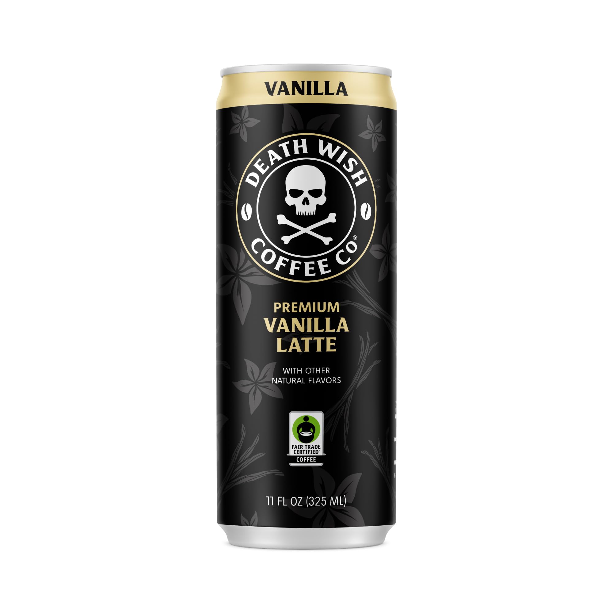 Death Wish Coffee Premium Vanilla Latte, Case of 12, 11 Fluid Ounce Cans