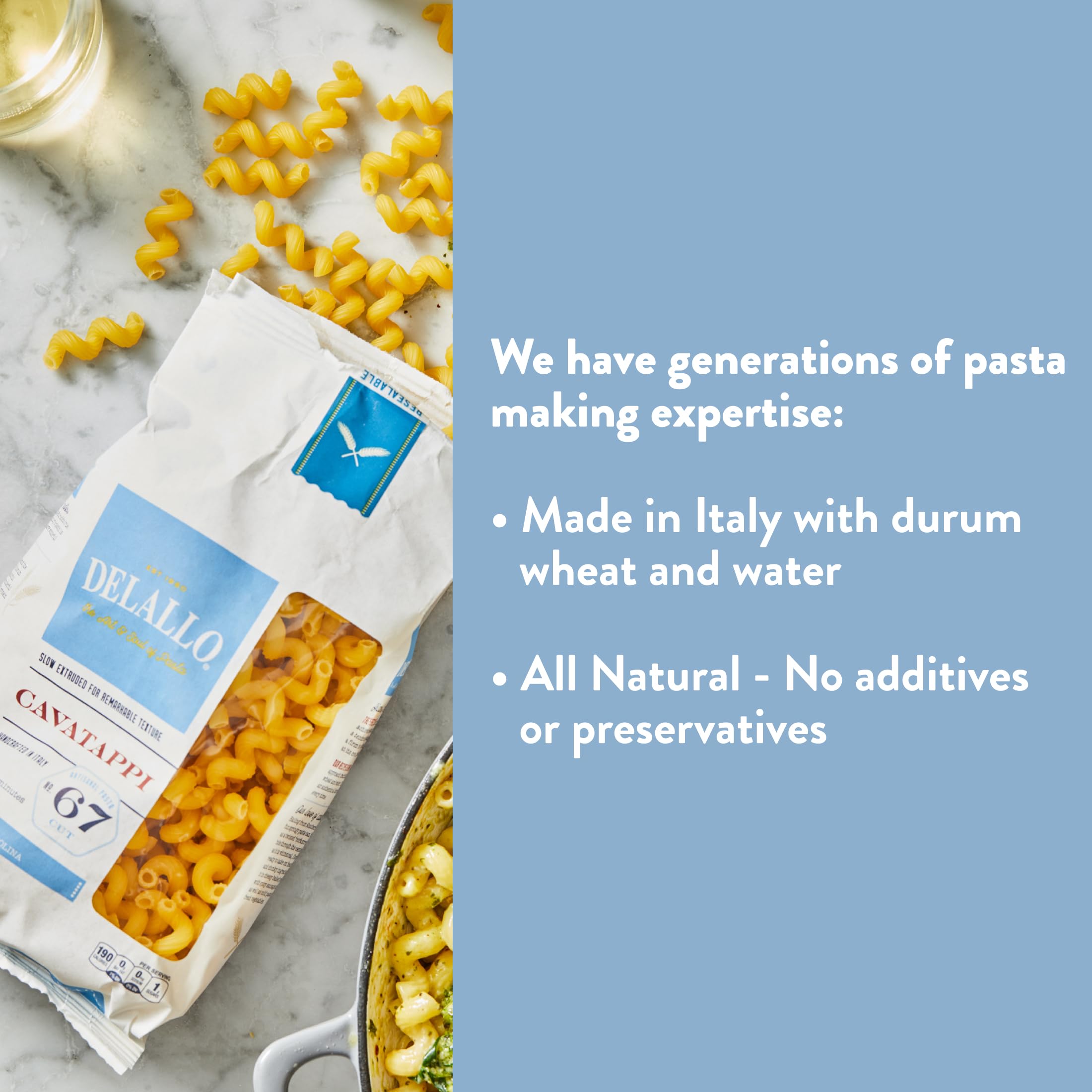 DeLallo Cavatappi Pasta, Case of 8, 16 Ounce