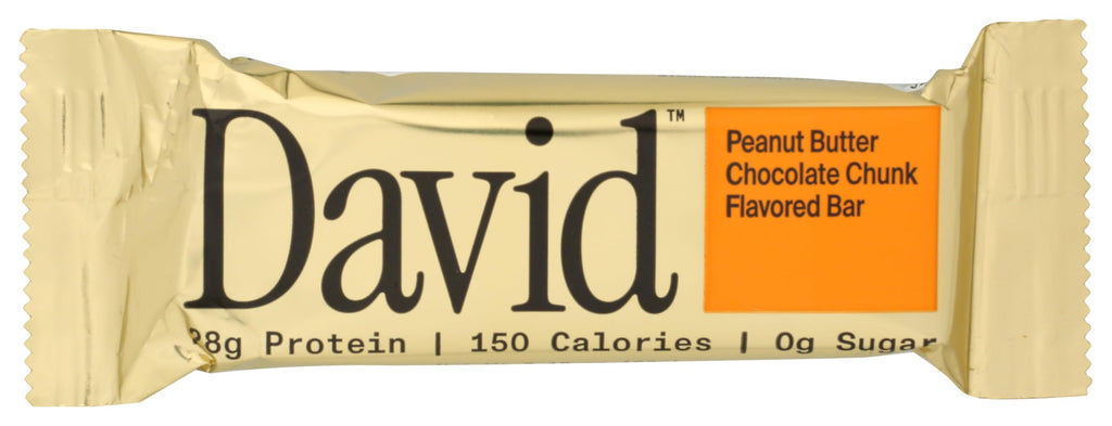 David Protein Peanut Butter Chocolate Chunk Protein Bars, Case of 12, 2.19 Ounce Bars