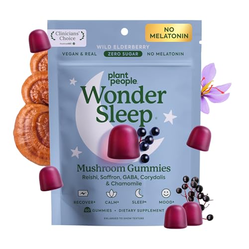 Plant People WonderSleep Elderberry Mushroom Gummies, 60 Count