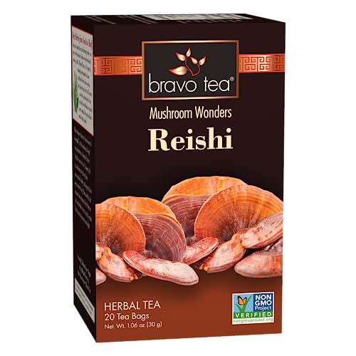 Bravo Tea Reishi Mushroom Herbal Tea Bags, 20 Count