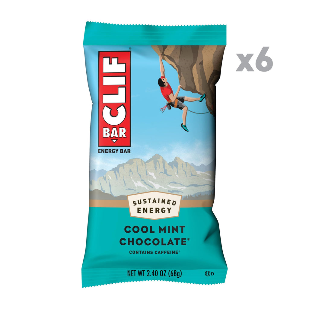 CLIF BAR Organic Cool Mint Chocolate Energy Bars with Caffeine, Case of 6, 5 Count, 2.4 Ounce