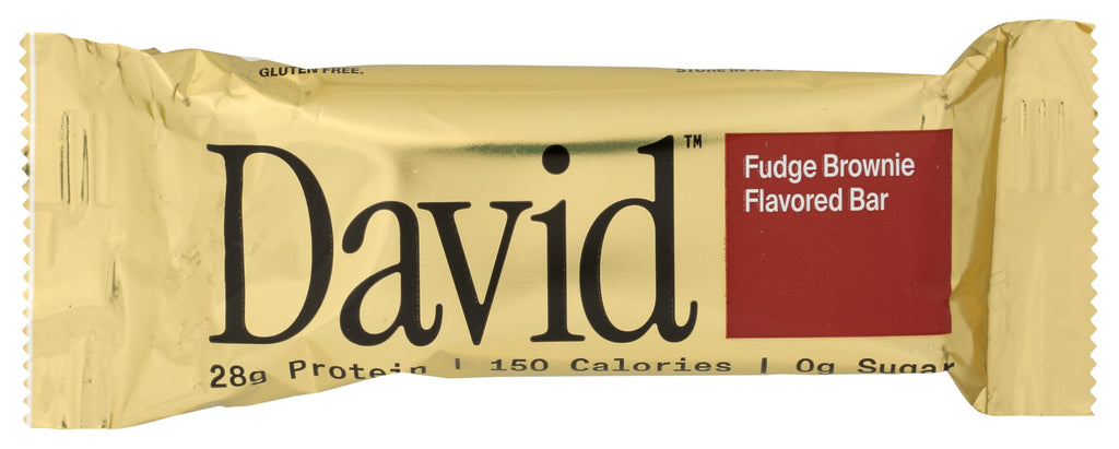 David Protein Fudge Brownie Flavored Bars, Case of 12, 2.19 oz Bars