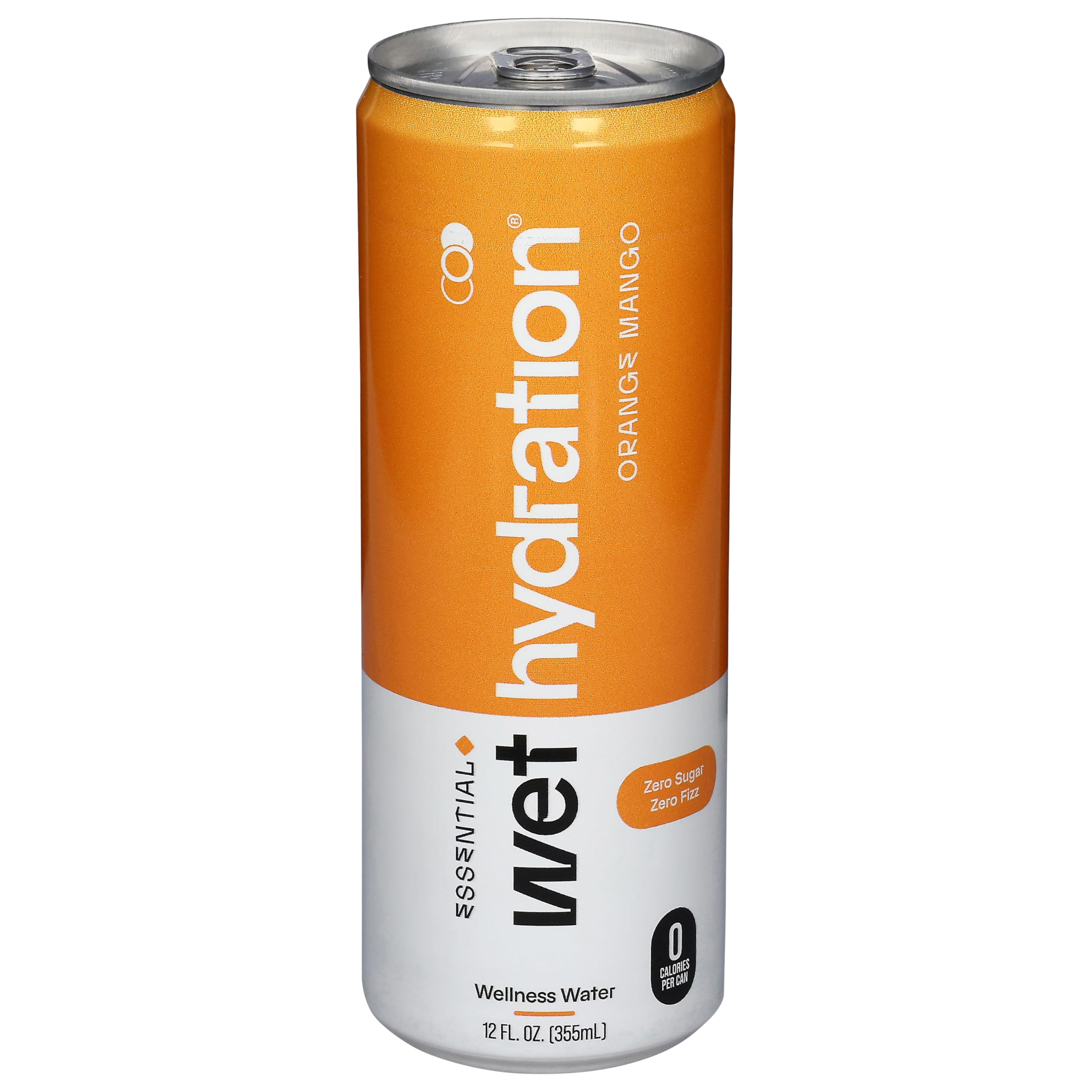 Wet Hydration Orange Mango Ginger Turmeric Electrolyte Drink, Case of 12, 12 Fl Oz Cans