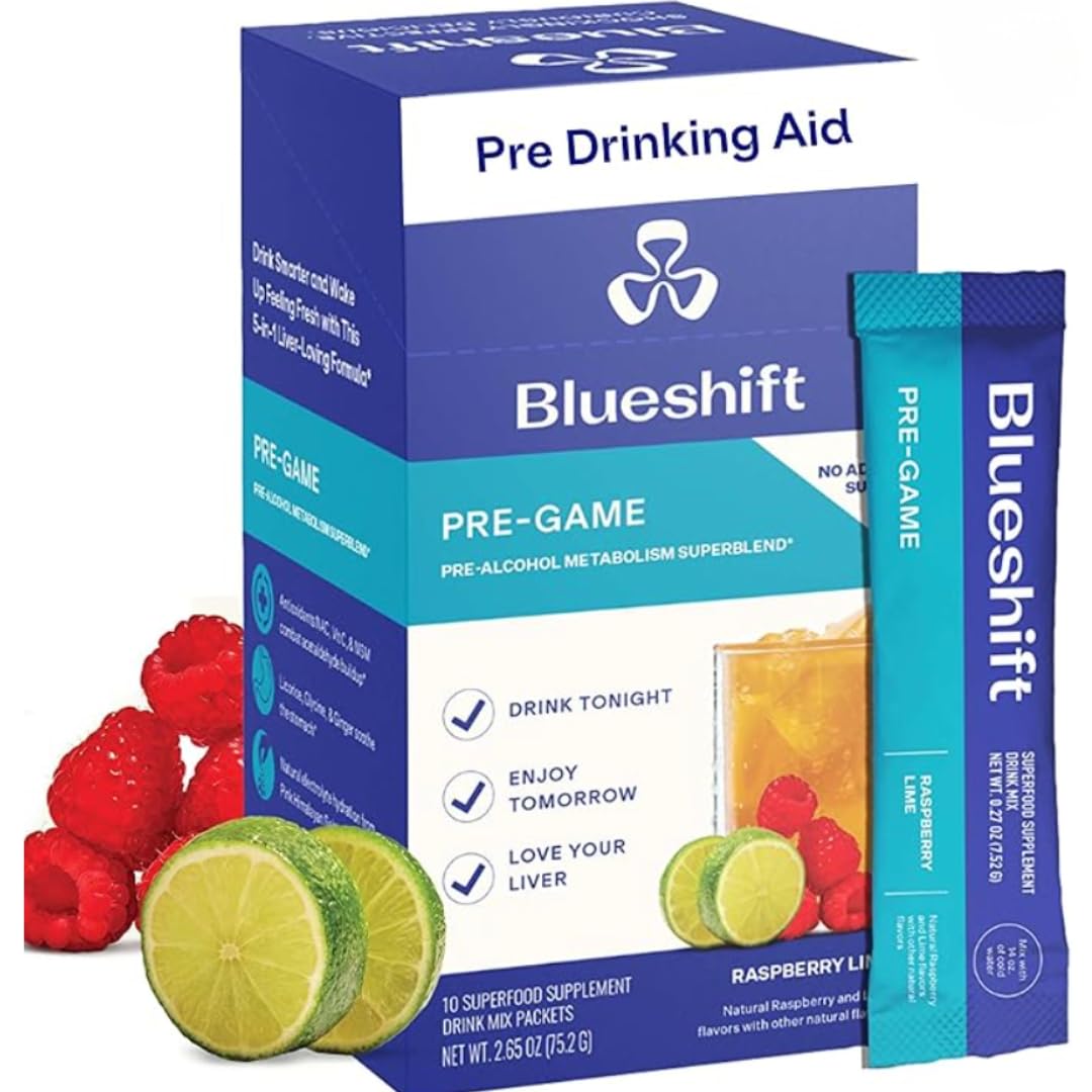 Blueshift Pre-Game Raspberry Lime Drink Mix, 10 Count