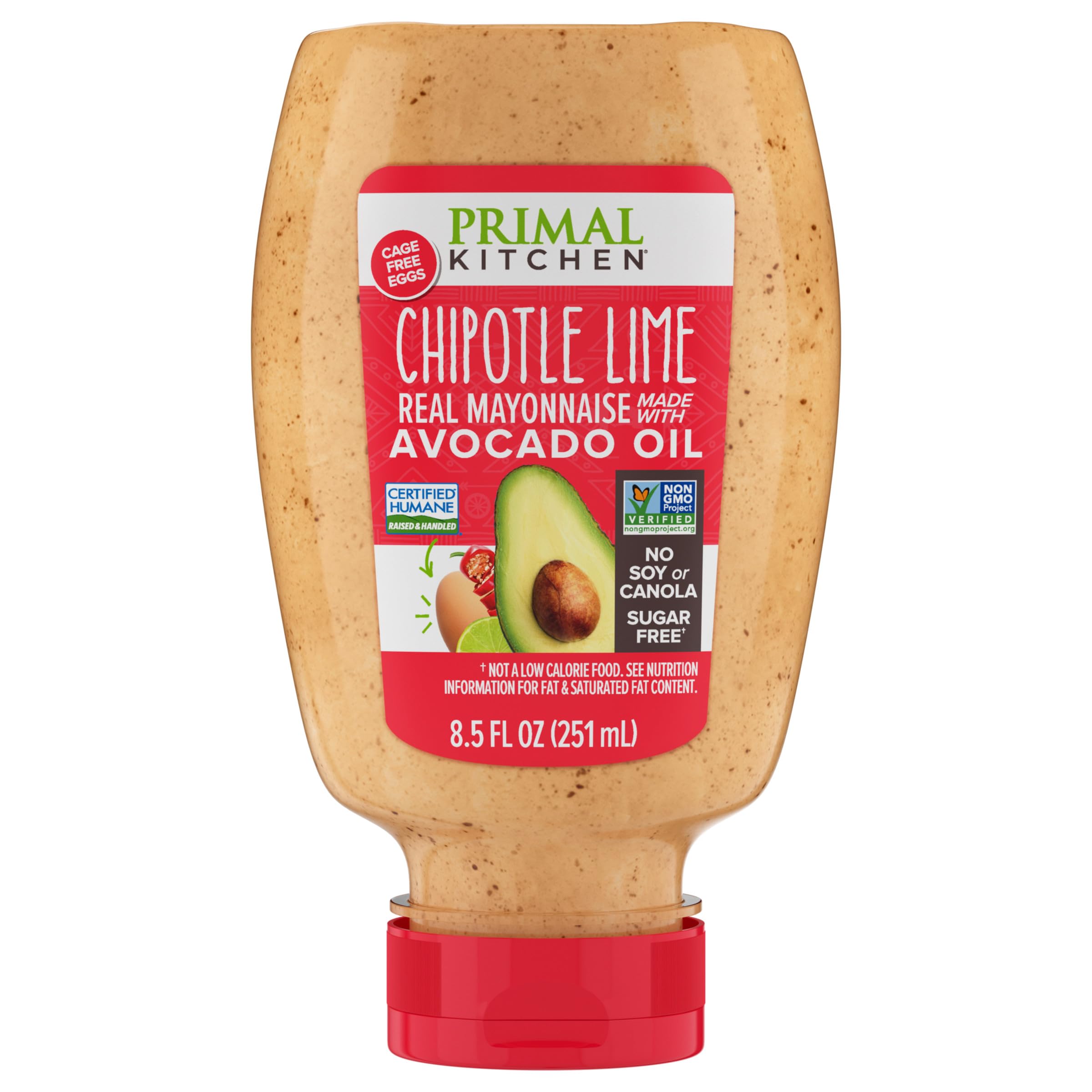Primal Kitchen Chipotle Lime Avocado Oil Mayo, Case of 6, 8.5 Oz Bottles