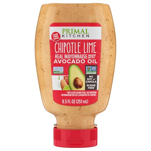 Primal Kitchen Chipotle Lime Avocado Oil Mayo, Case of 6, 8.5 Oz Bottles