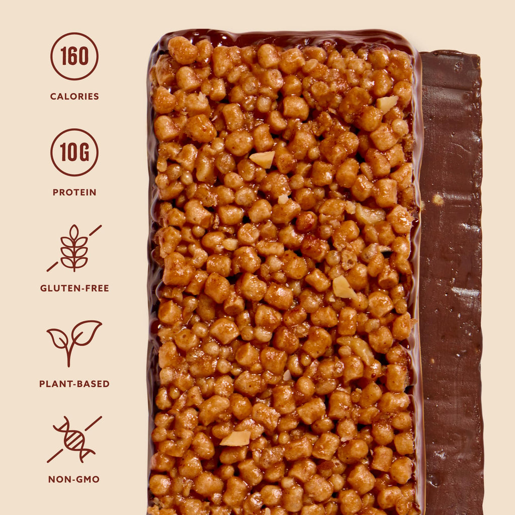 Mezcla Hazelnut Chocolate Puff Crispy Protein Bars, Case of 12, 1.4 Oz Bars