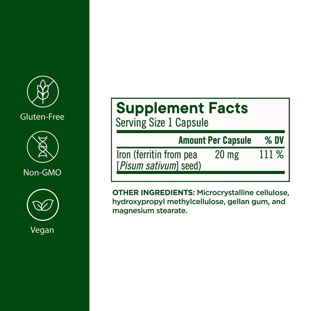 Flora Ferritin+ Plant-Based Iron Supplement, 30 Capsules