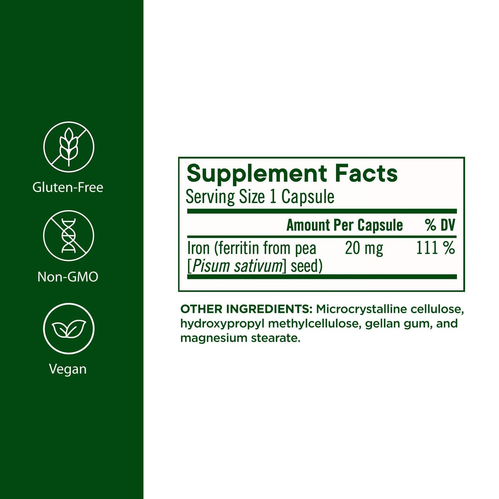 Flora Ferritin+ Plant-Based Iron Supplement, 30 Capsules