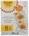 Simple Mills Farmhouse Cheddar Almond Flour Crackers Snack Packs, Case of 4, 8 Count, 6.5 oz