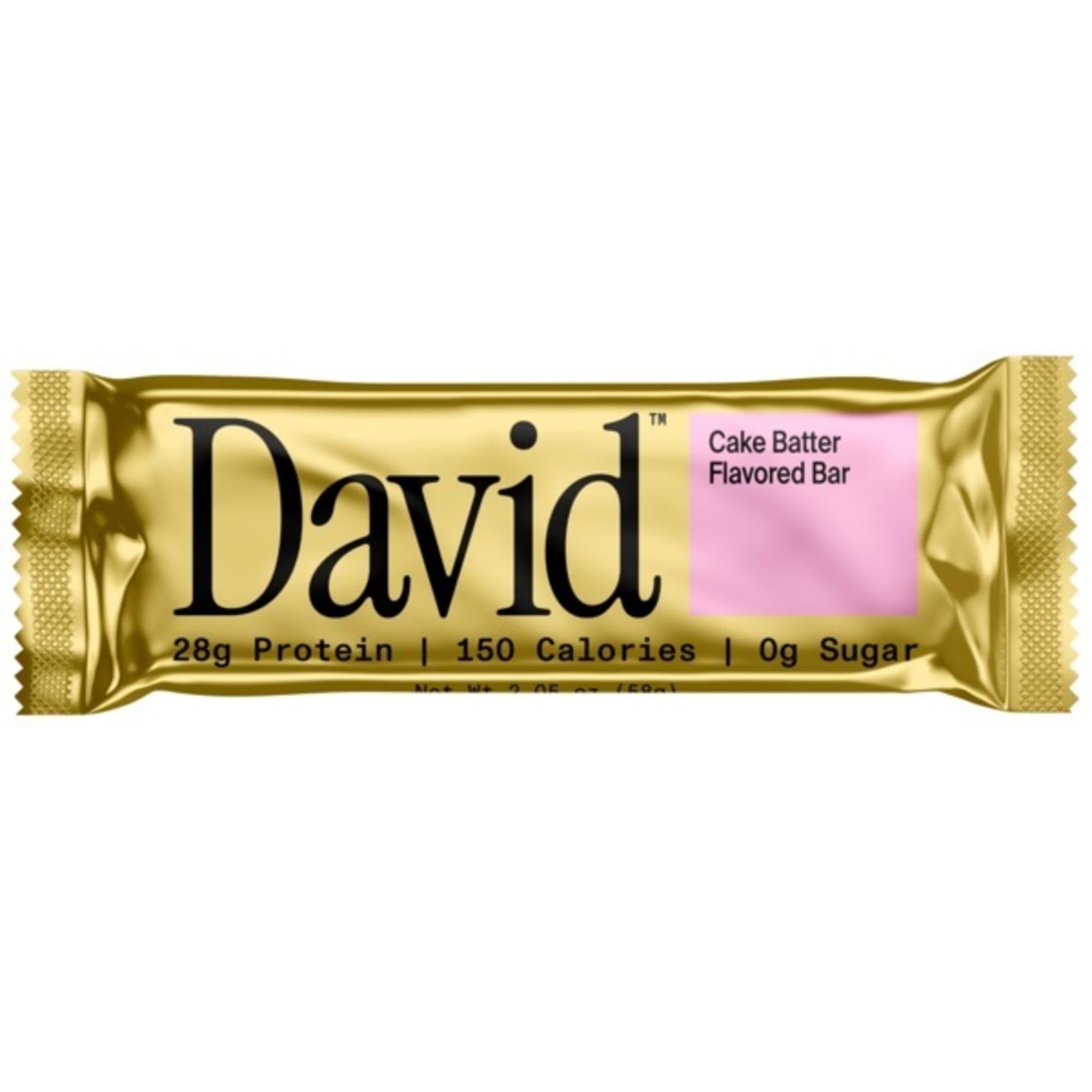 David Protein Cake Batter Protein Bars, Case of 12, 2.19 oz