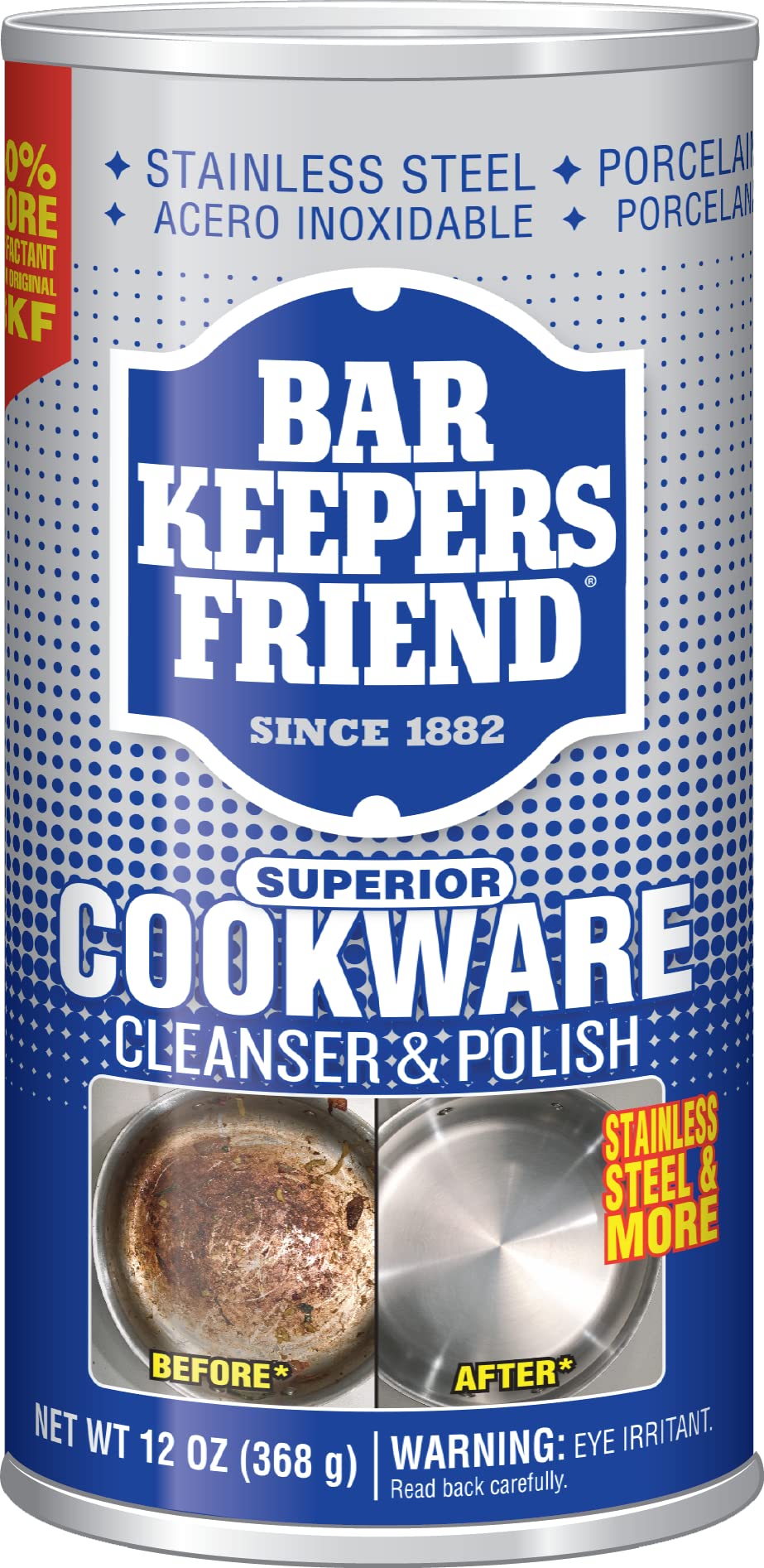 Bar Keepers Friend Cookware Cleanser & Polish, Case of 8, 12 oz