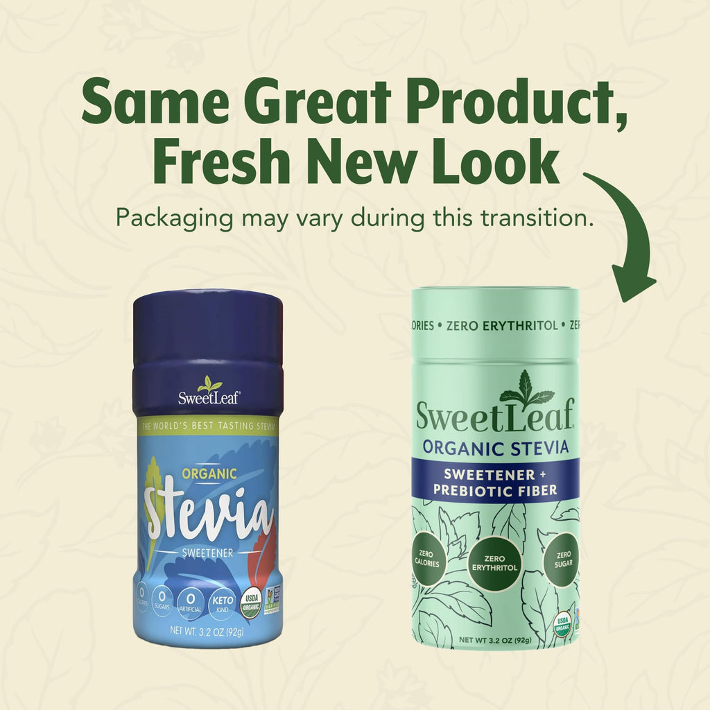SweetLeaf Organic Stevia Sweetener, Case of 6, 3.2 oz