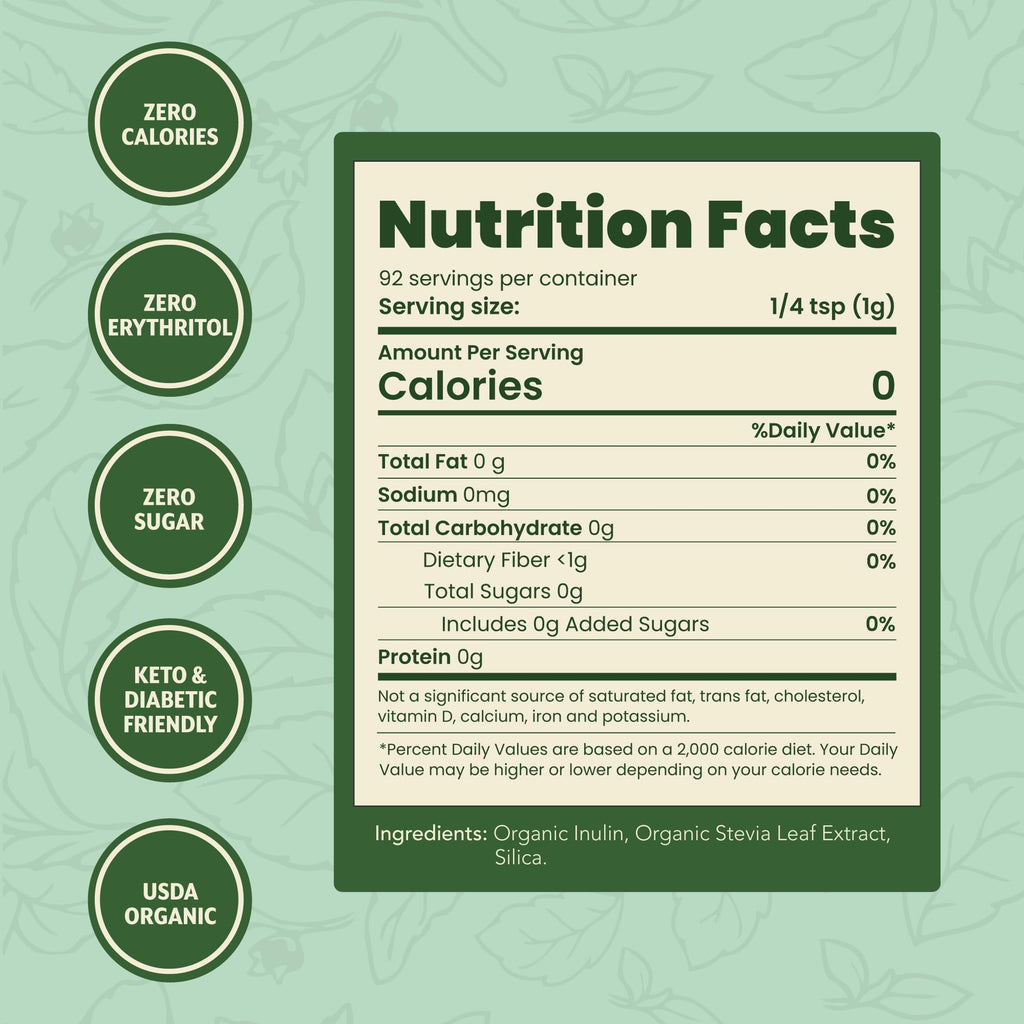SweetLeaf Organic Stevia Sweetener, Case of 6, 3.2 oz