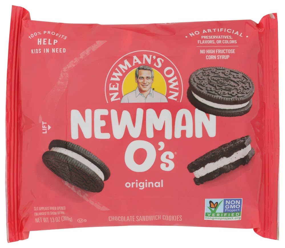 Newman's Own Organic Chocolate Sandwich Cookies, 13 Ounce Packages, Case of 8