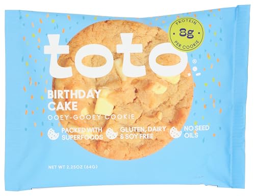 Toto Plant-Based Birthday Cake Cookie, 2.25 Ounce Cookies, Case of 10