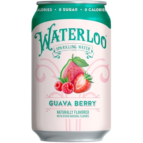 Waterloo Guava Berry Sparkling Water, Case of 2, 12 Pack 12 Fluid Ounce Cans