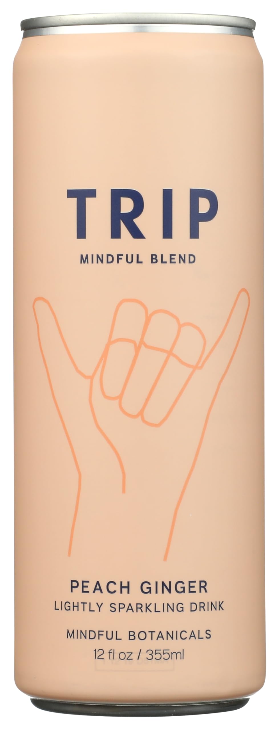 TRIP Mindful Blend Peach Ginger Sparkling Drink, Case of 12, 12 Fluid Ounce Cans