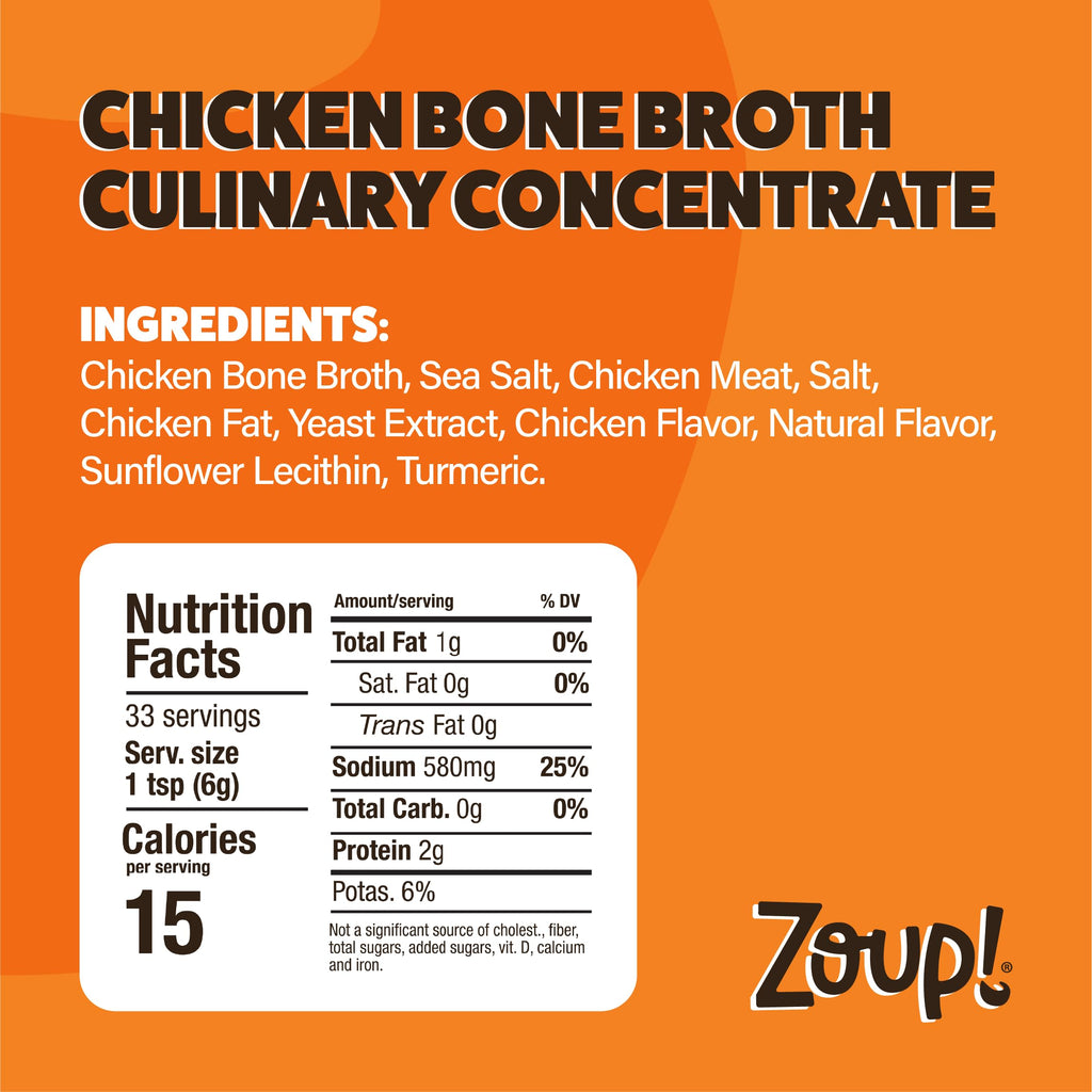 Zoup! Good, Really Good Chicken Bone Broth Base, Case of 6, 7 Ounce