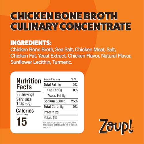Zoup! Good, Really Good Chicken Bone Broth Base, Case of 6, 7 Ounce