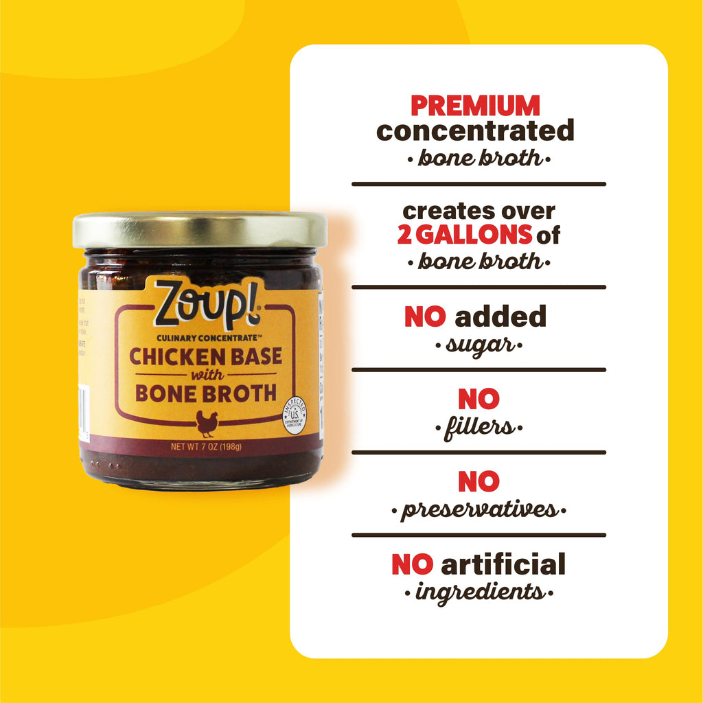 Zoup! Good, Really Good Chicken Bone Broth Base, Case of 6, 7 Ounce