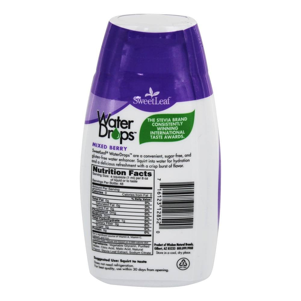 SweetLeaf Organic Mixed Berry Water Drops, 1.62 Fluid Ounce Bottles, Case of 12