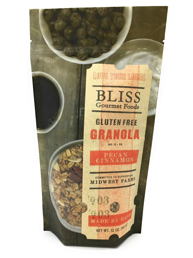 Bliss Gourmet Foods Pecan Cinnamon Granola, Case of 6, 12 Ounce