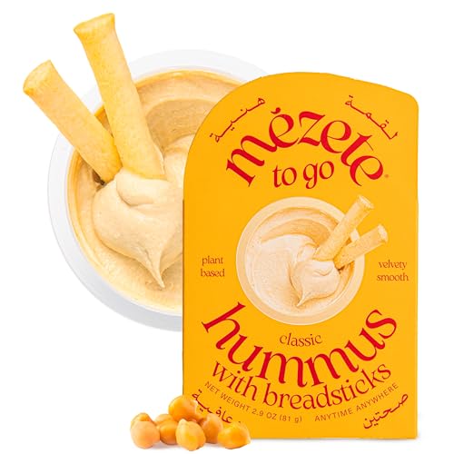 Mezete Classic Hummus To Go, Case of 6, 2.9 Ounce