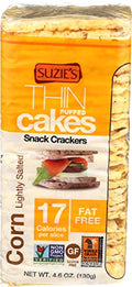 Suzie's Organic Lightly Salted Corn Cake Thins, Case of 12, 4.6 Ounce