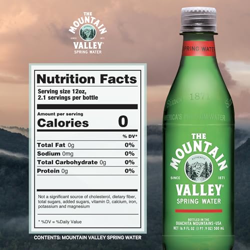 Mountain Valley Spring Water, Case of 4, 6-Pack 16.9 Fluid Ounce Plastic Bottles