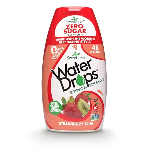 SweetLeaf Sweet & Slender Strawberry Kiwi Water Drops, Case of 12, 1.62 Fluid Ounce Bottles