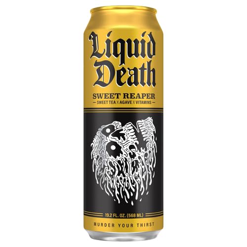 Liquid Death Sweet Reaper Iced Tea, Case of 12, 19.2 Fluid Ounce Cans