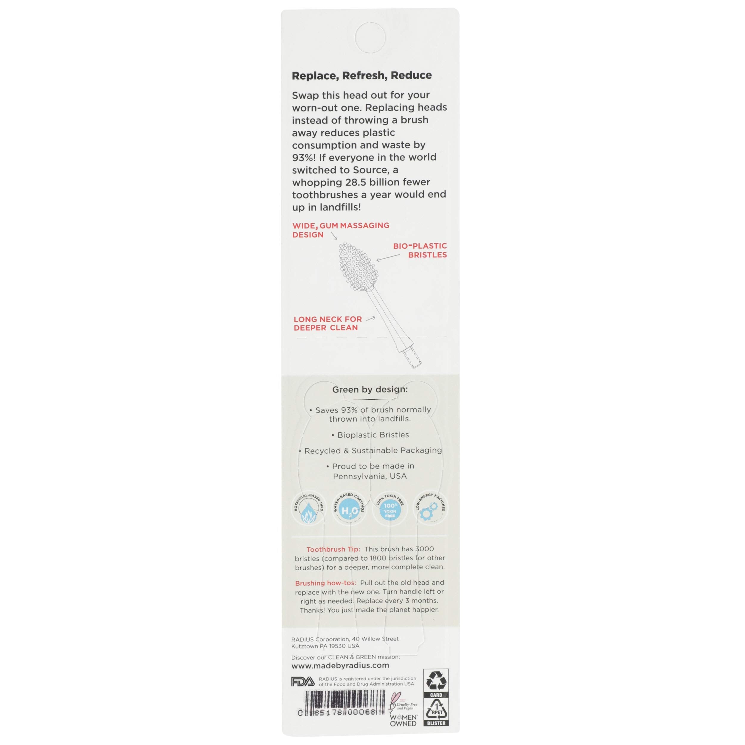 Radius Replacement Heads, Medium, 2 Count
