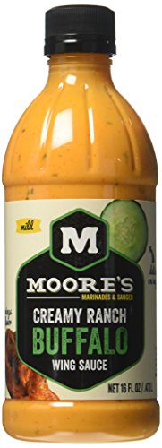 Moore's Creamy Ranch Buffalo Wing Sauce, Case of 6, 16 Fluid Ounce Bottles