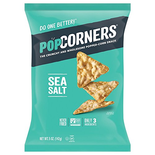 PopCorners Sea Salt Popped Corn Chips, Case of 12, 5 Ounces Each