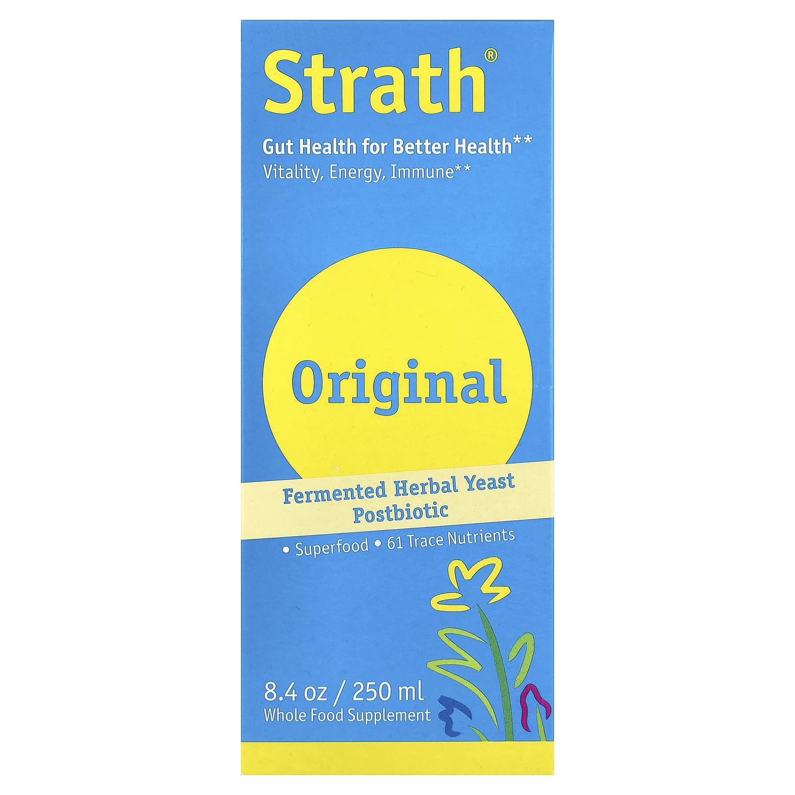 Bio-Strath Original Fermented Herbal Yeast Postbiotic Liquid, 8.4 Fluid Ounces