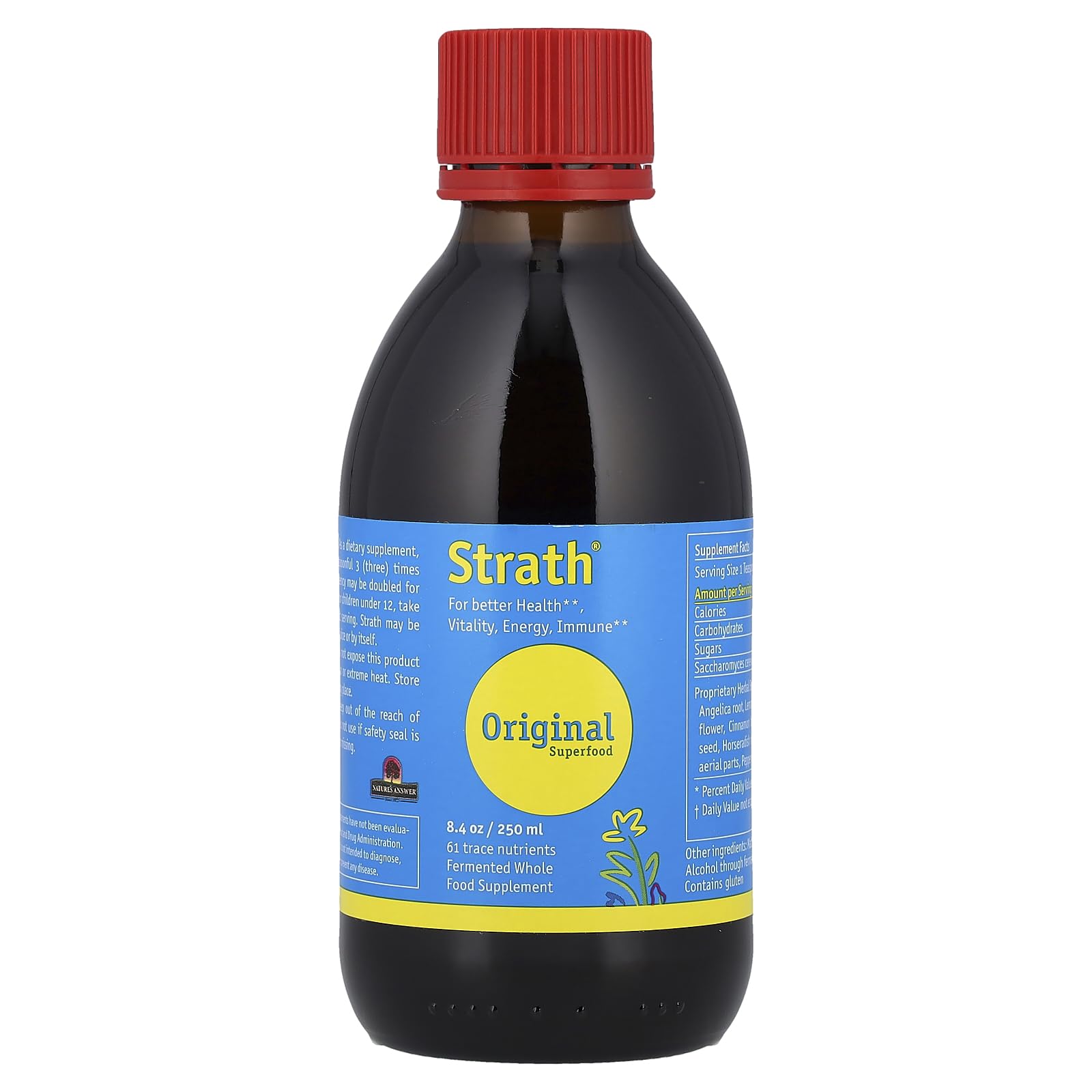 Bio-Strath Original Fermented Herbal Yeast Postbiotic Liquid, 8.4 Fluid Ounces