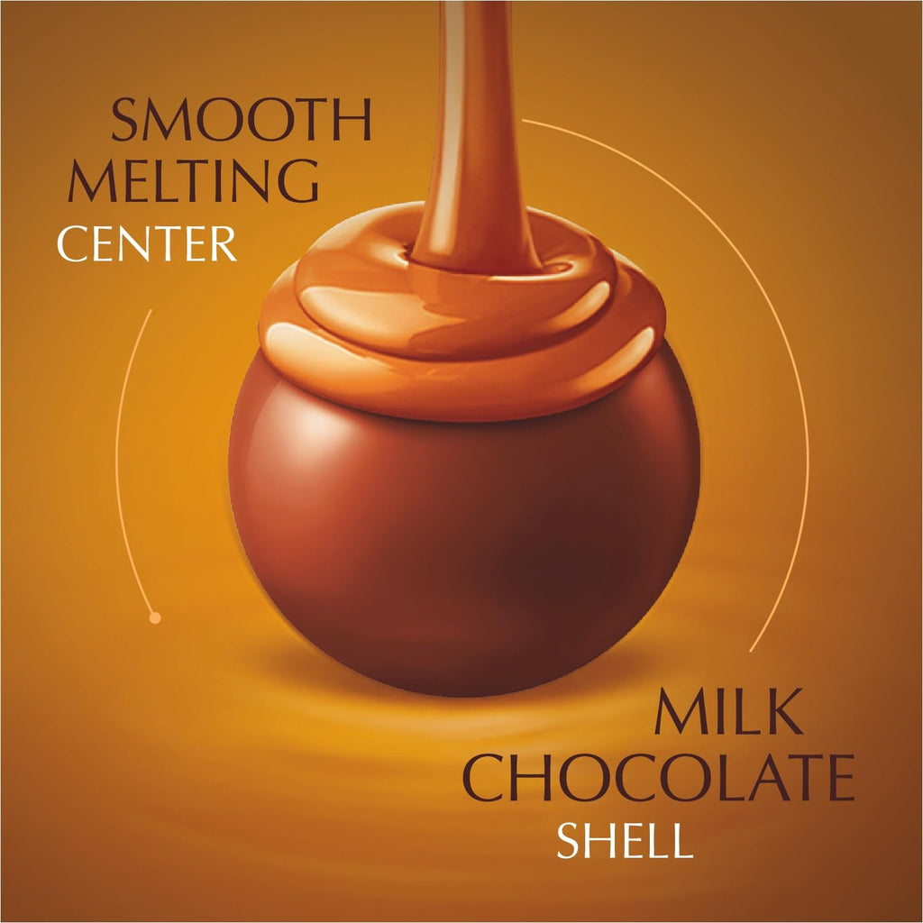 Lindt Lindor Milk Chocolate Caramel Truffles, Case of 6, 5.1 oz