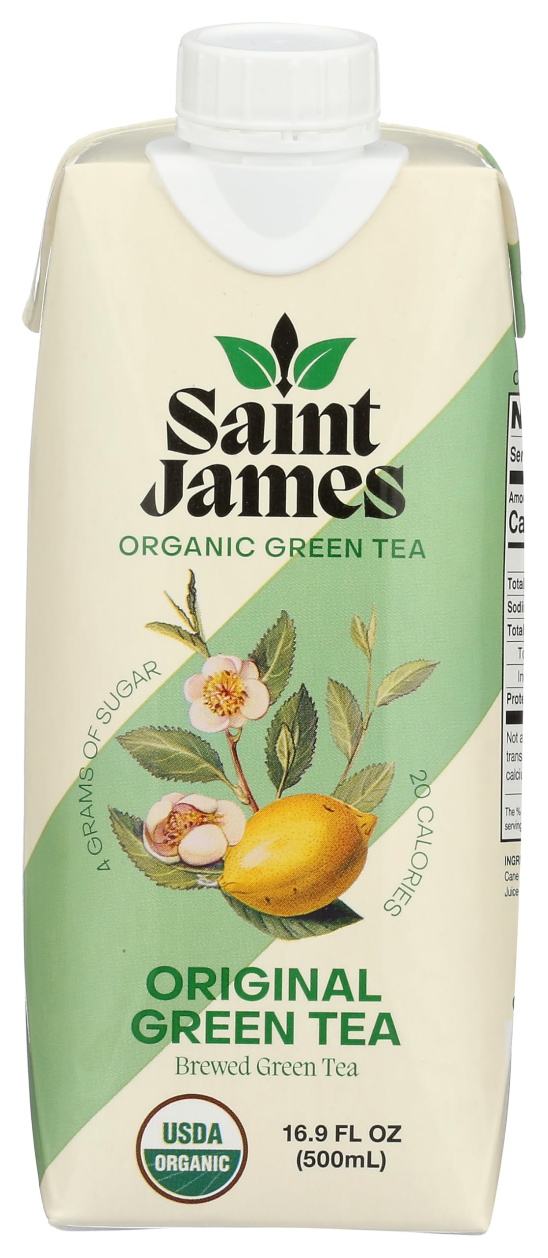 Saint James Organic Original Green Tea, Case of 12, 16 fl oz