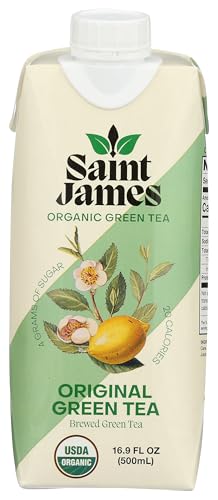 Saint James Organic Original Green Tea, Case of 12, 16 fl oz