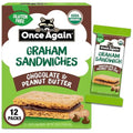 Once Again Organic Graham Chocolate Peanut Butter Sandwich Crackers, 12 Count, 1.59 Ounce Each
