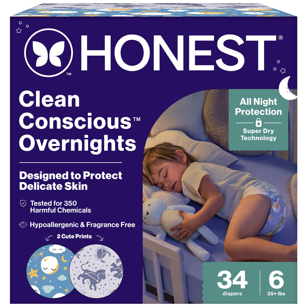 The Honest Company Overnight Cloud Diapers Size 6, 34 Count