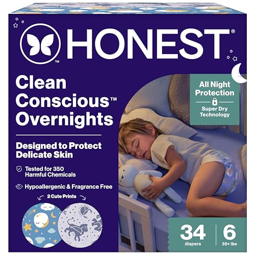 The Honest Company Overnight Cloud Diapers Size 6, 34 Count