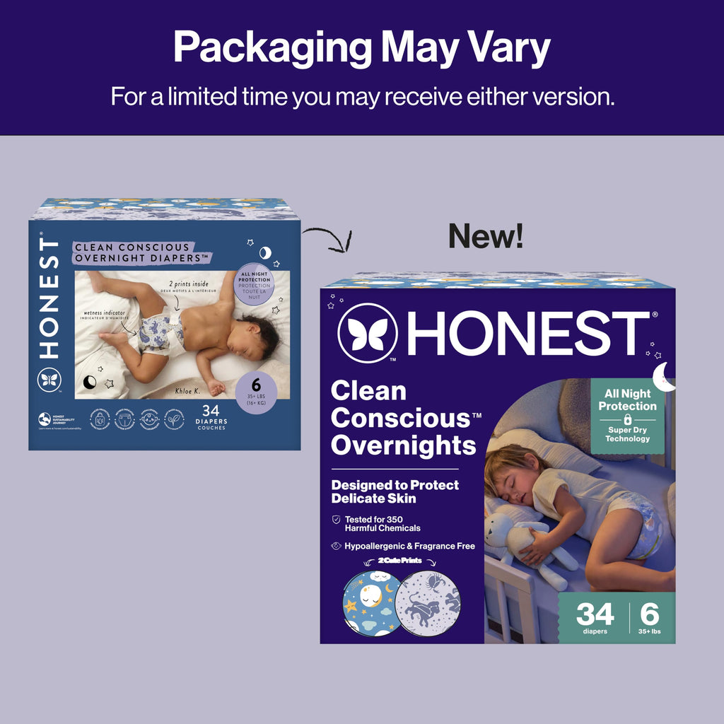 The Honest Company Overnight Cloud Diapers Size 6, 34 Count