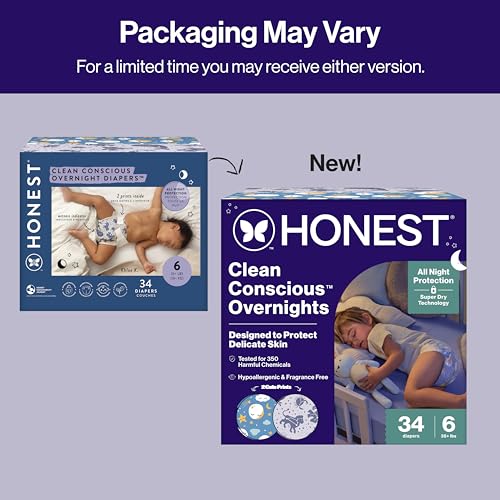 The Honest Company Overnight Cloud Diapers Size 6, 34 Count