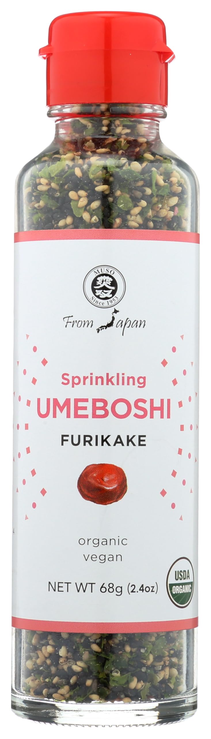 Muso From Japan Organic Umeboshi Furikake Sprinkle, Case of 6, 2.4 Ounce Packs
