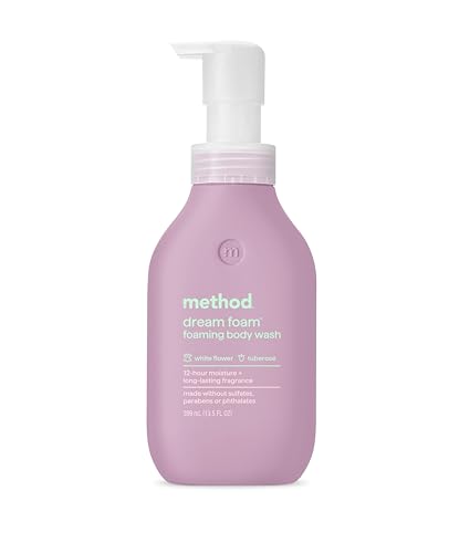 Method Dream Foam White Flower and Tuberose Foaming Body Wash, Case of 6, 13.5 Fluid Ounce Bottles