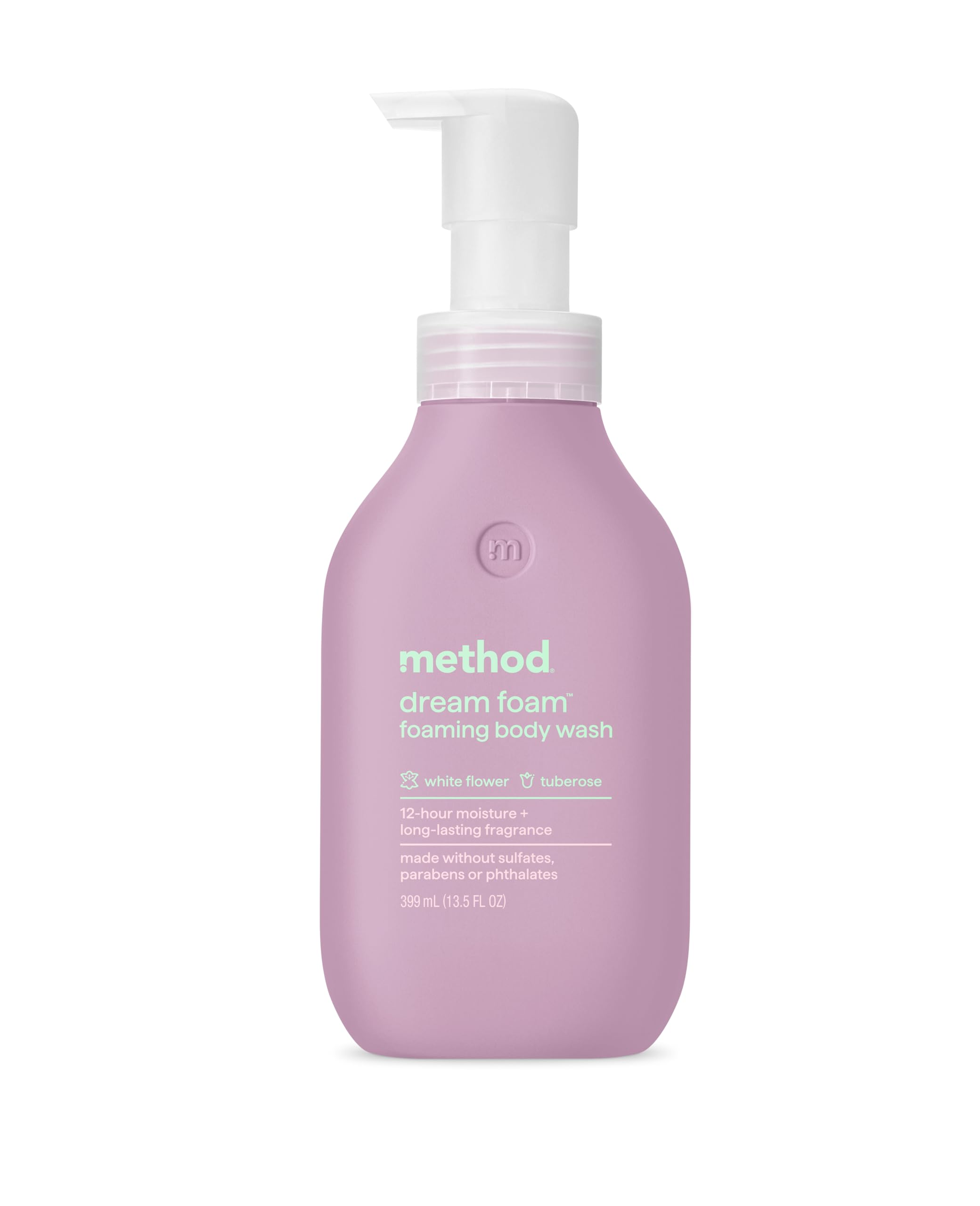 Method Dream Foam White Flower and Tuberose Foaming Body Wash, Case of 6, 13.5 Fluid Ounce Bottles